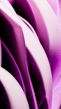Abstract glossy purple and white curved shape pattern digital art