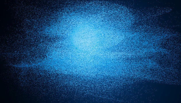 Digital blue particles scattered abstract background with glowing