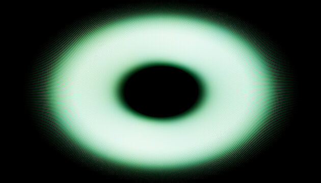 Green glowing ring with radiating light rays