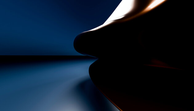Silhouette of face profile with dramatic lighting against dark