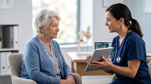Elderly Patient Undergoing Orthopedic Assessment for Osteoporosis