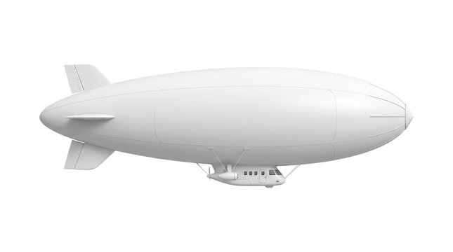 White Blimp Airship Zeppelin Dirigible Lighter Than Air.