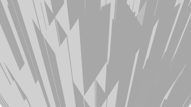 Abstract geometric white background with moving low poly 3D shapes animation loop