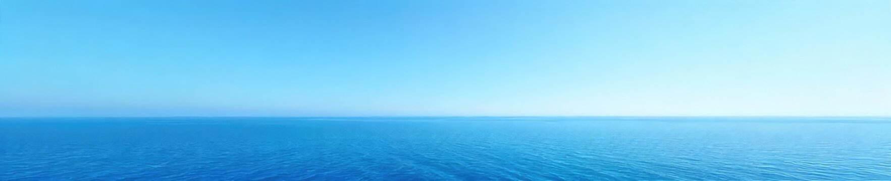 Vast, tranquil ocean meeting the clear blue sky at the horizon Endless expanse of water under a serene, cloudless sky Perfect for travel, nature, and serenity themes , relaxation, expanse