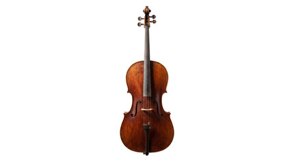 Antique wooden cello with rich brown varnish, professional orchestral string instrument, classic cello for classical music performance isolated PNG with Transparent Background © MUHAMMAD