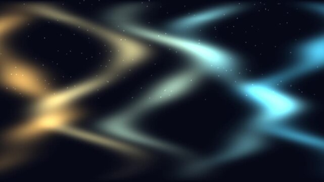 Abstract light trails moving through dark space environment with motion blur