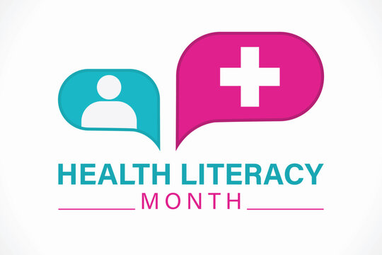 Health Literacy Month October Awareness Banner Vector Illustration