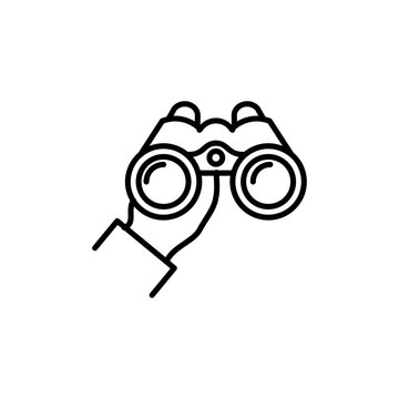 Property inspection binoculars vector illustration icon for real estate preview and observation