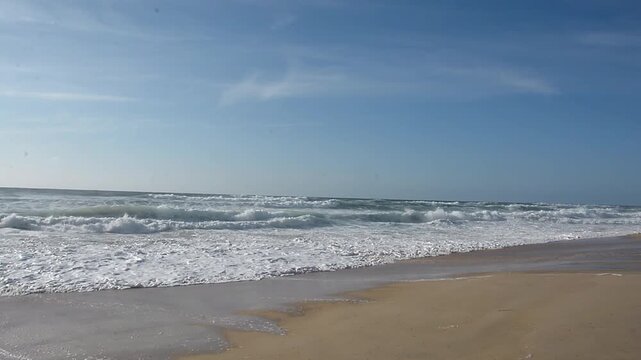  La plage de Messanges  entre for&ecirc;t landaise et oc&eacute;an. Landes - Aquitaine
