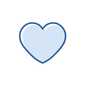 blue heart icon, heart shape icon with blue outline vector style, love symbol and favorite like graphic element