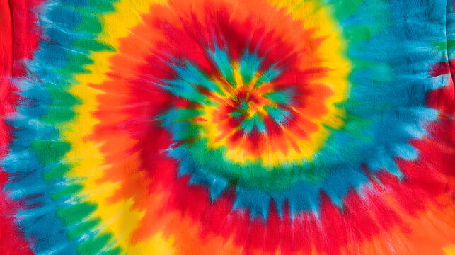 Vibrant rainbow tie dye pattern with bright swirl colors abstract background texture design for modern fashion apparel textile fabric art print project and creative decoration concepts full length dis