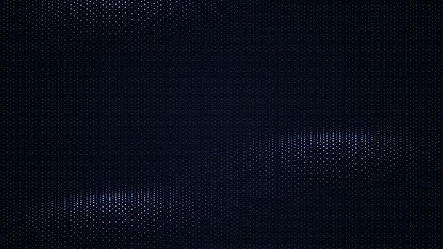 Abstract digital dot grid animation background with blue glow particles loop