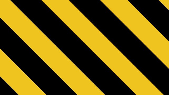 Black and yellow moving warning diagonal lines VJ loop background caution