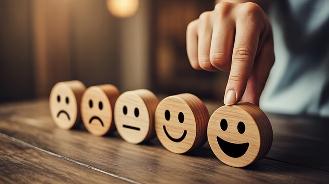 Customer satisfaction feedback concept with positive rating, service quality and user experience evaluation