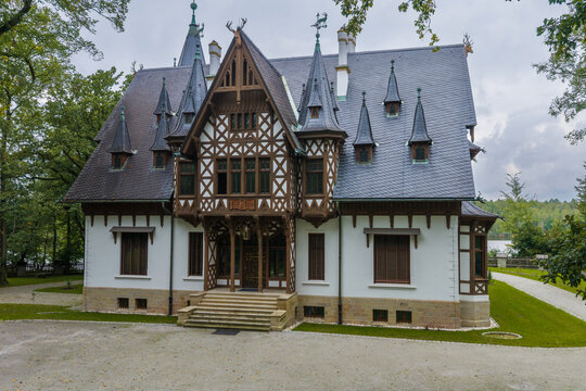 Historic Hunter's Lodge in Kobior, Poland