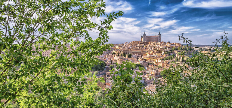Panoramic City View,Toledo, Castilla La Mancha, Spain, Europe