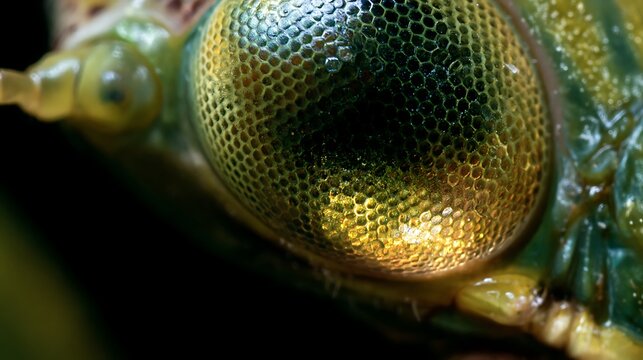 Extreme Macro Shot of a Dragonfly Compound Eye.