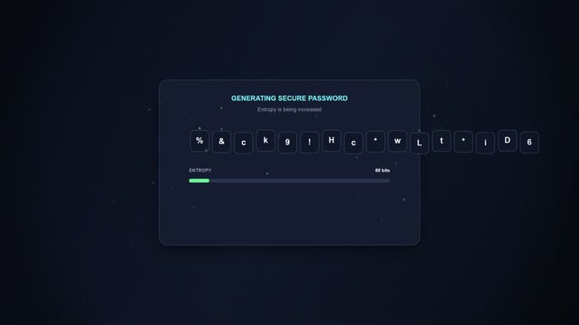Secure password generator interface displaying data protection process