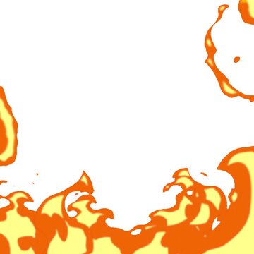 Fire flames frame border animated loop video element