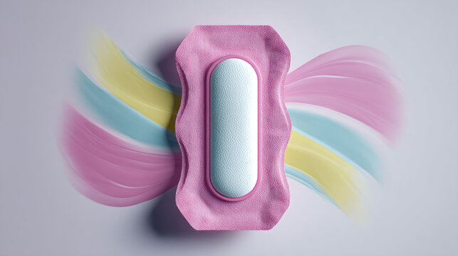Sanitary pad product in silk background