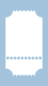 Minimal blue coupon ticket template with perforated edges and clean vertical layout isolated on background. Modern printable voucher design perfect for discounts, event passes, admission tickets, gift
