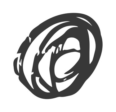 Hand drawn scribble circle with rough textured strokes in an expressive doodle style isolated on a light background. Abstract artistic vector illustration perfect for highlighting content, annotations
