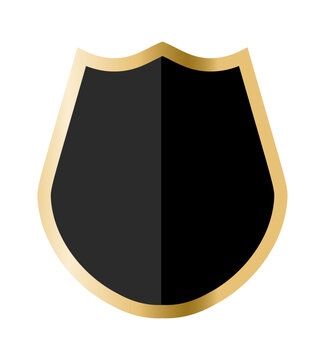 Golden Shield and Security Emblem for Corporate Identity and Modern Technology Design Vector Illustration