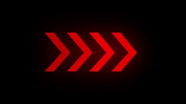 Arrow sign. swipe icon video animation. Right-directional arrow loop animation. Animated arrows for the overlay video layer. Fast forward sign moving right to left a arrow icon.4k animation.