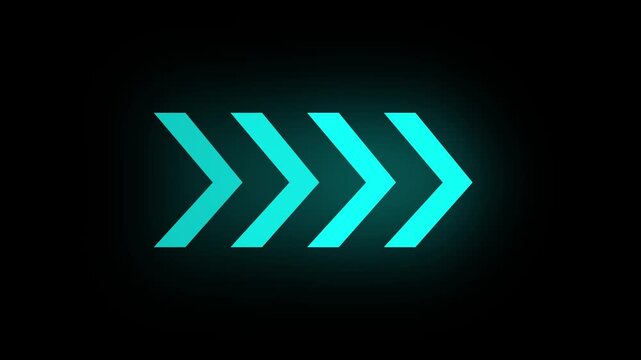 Arrow sign. swipe icon video animation.Right-directional arrow loop animation. Animated arrows for the overlay video layer. Fast forward sign moving right to left a arrow icon.4k animation.
