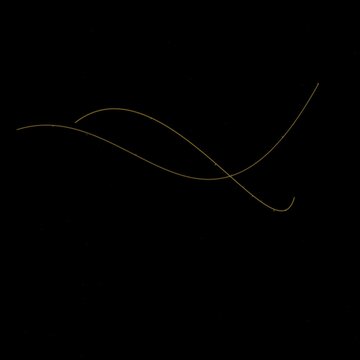 Dynamic golden swooping curves illustration on black background