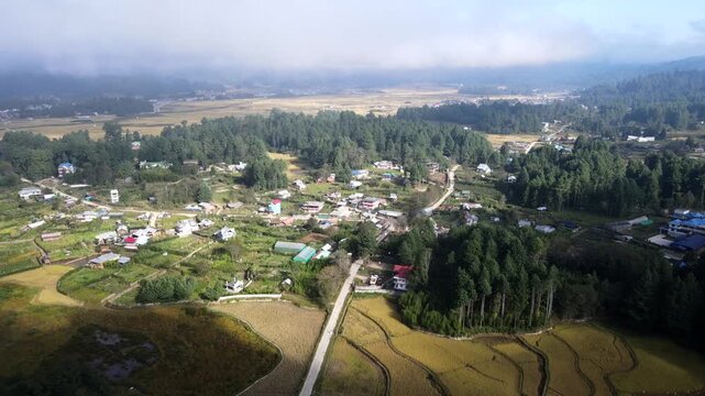 Drone view of Ziro in Arunachal Pradesh