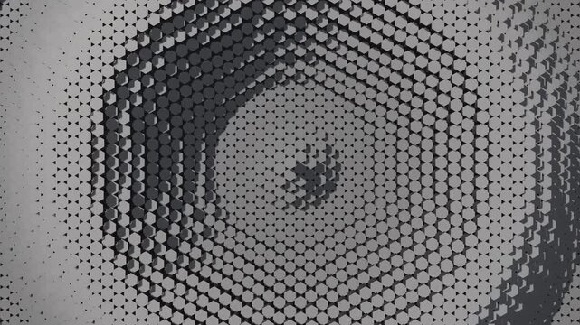 Abstract geometric background with monochrome hexagon pattern motion loop