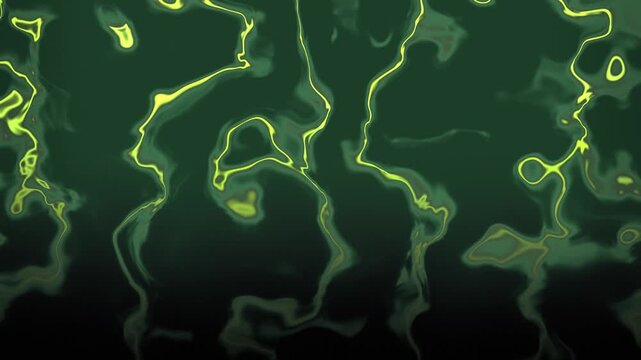 Abstract green liquid motion background with flowing marble texture animation loop