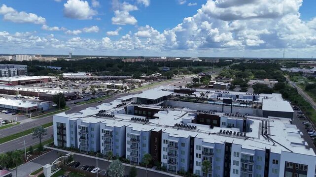 Drone footage of Fowler Ave and the surrounding area in Tampa, Florida