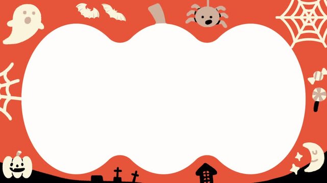 Cute Halloween Pumpkin Frame Border Copy Space Video Background 4K