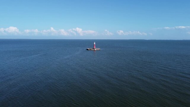 Aerial View Of Pervalka Lighthouse.