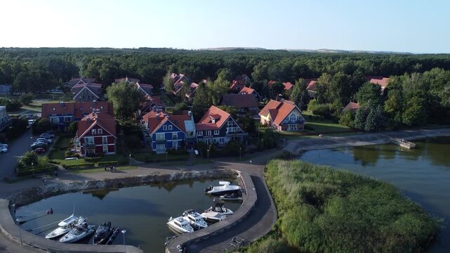 Aerial view of Coastal Village of Pervalka, Lithuania
