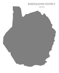Obraz premium Baboquivari District Map, Arizona, USA