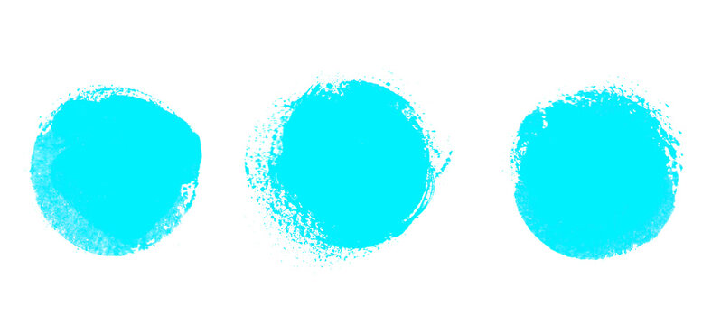 3 runde Farbflecke mit hellblauer Farbe