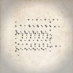 A modern abstract pattern with a combination of small circles and geometric diagonal lines that form a unique visual representation resembling a cipher system, Morse code, or a digital dot pattern of  © Syarif