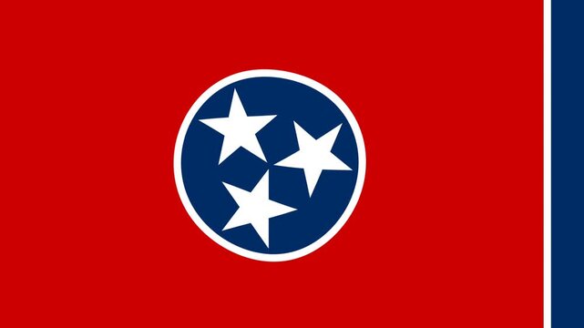 Tennessee State Flag Waving Proudly Representing the Volunteer State Heritage.