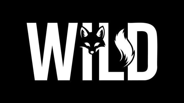 A stylized fox logo stays still while the tail swishes beside the WILD lettering, with a subtle blink adding life, creating a seamless branding loop for channels, apps, websites, and kids media.
