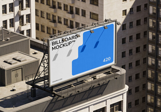 Top View Billboard on Tower Mockup