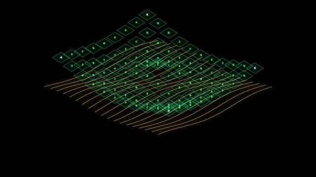 A high-resolution cinematic shot of a classic Matrix digital rain effect. Vertical streams of glowing neon green binary numbers (0 and 1) falling down across a pitch-black background. Some code lines 