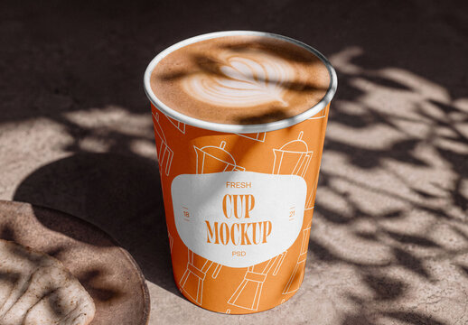 Take Away Coffee Cup PSD Mockup