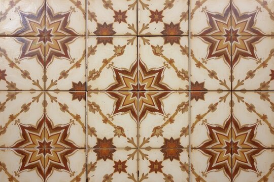 A Moroccan zellige tile pattern of interlocking, geometric crosses and eight pointed stars in subtle shades of sand, cream, and terracotta.