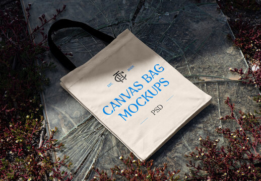 Lying Canvas Tote Bag Mockup