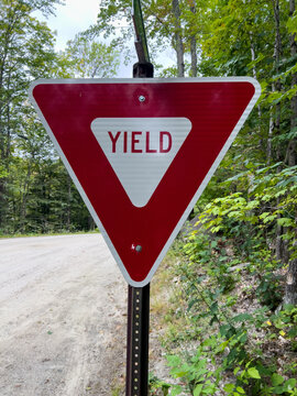 Yield sign back road 