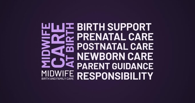 Midwife Profession Birth Support and Newborn Care Text Animation