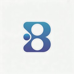 Abstract letter b logo design with blue gradient circles on a clean white background © Unique Studio